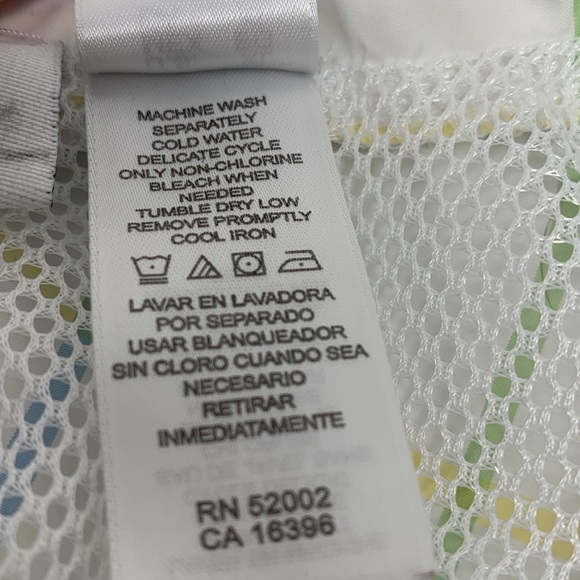 Liz Golf white blue yellow green window pane windbreaker light jacket pockets - Picture 7 of 7